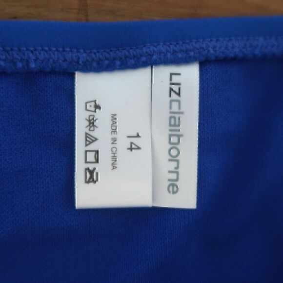 LIZ CLAIBORNE ROYAL BLUE ROUCHED BIKINI SWIM BOTTOMS SIZE 14 NWT - Picture 3 of 5